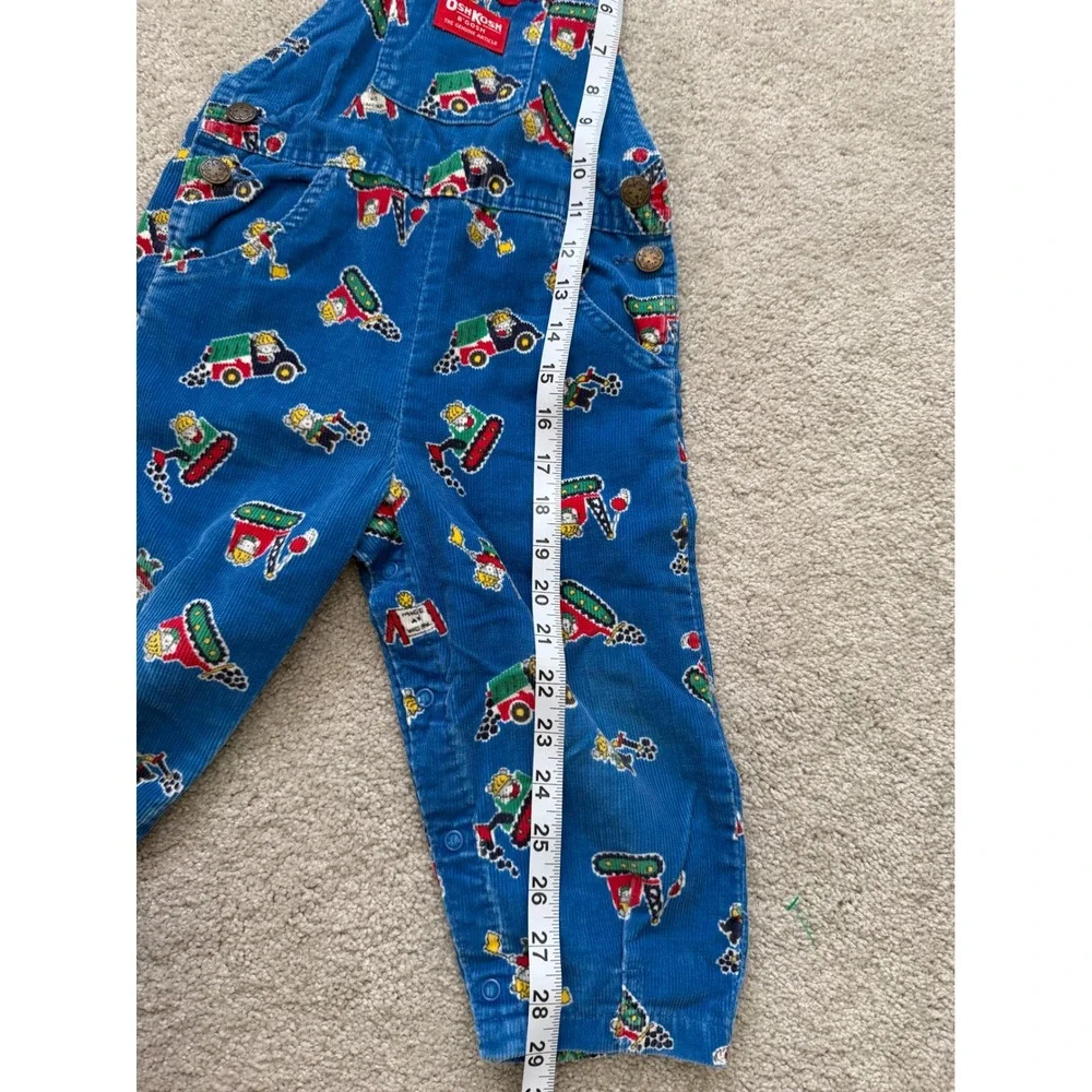 Vintage OshKosh B'gosh 3T Mice at Work Construction Corduroy Overalls